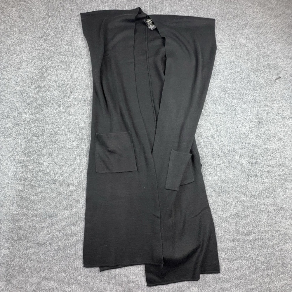 Colette Mordo Cardigan Sweater‎ Womens Medium Black Longline Open Front Pockets